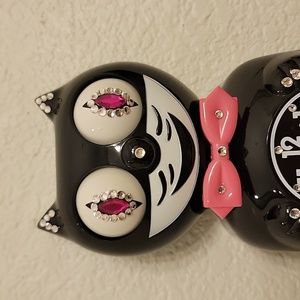 Jeweled Kit-Cat Klock clock SUPER RARE with pink bowtie & tail